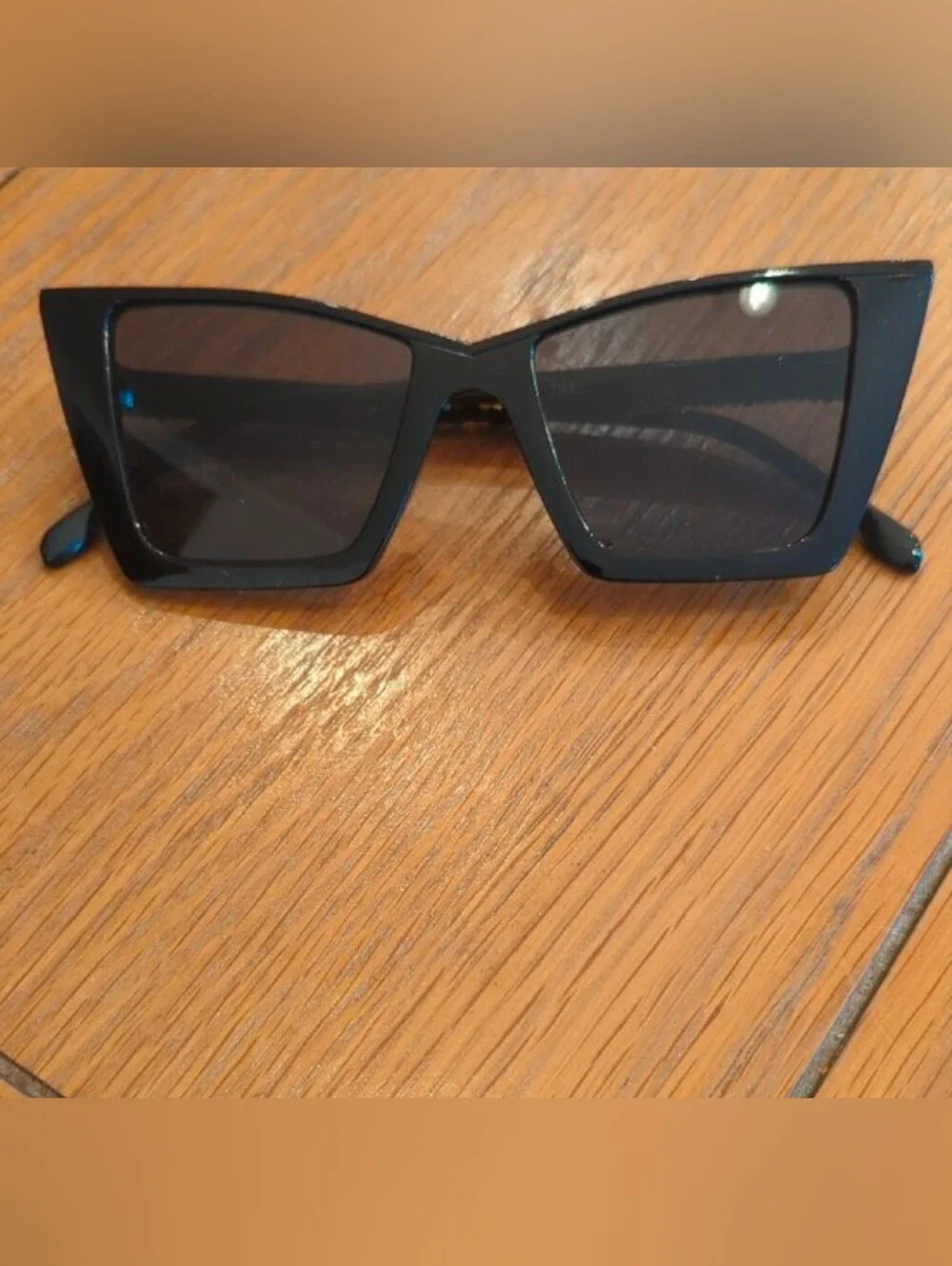 Beaded Accent Black Rectangle Sunglasses - Multicolor Trim